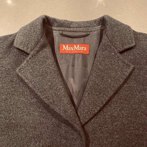 Max Mara 100% wool dark grey coat Size 10 - Picture 1 of 7